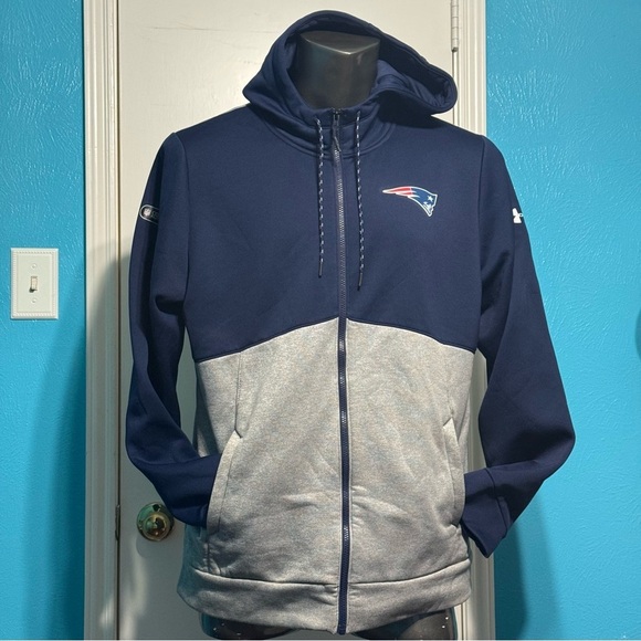 UNDER ARMOUR NFL Combine Authentic New England Patriots Navy full zip hoodie XL - Picture 1 of 13